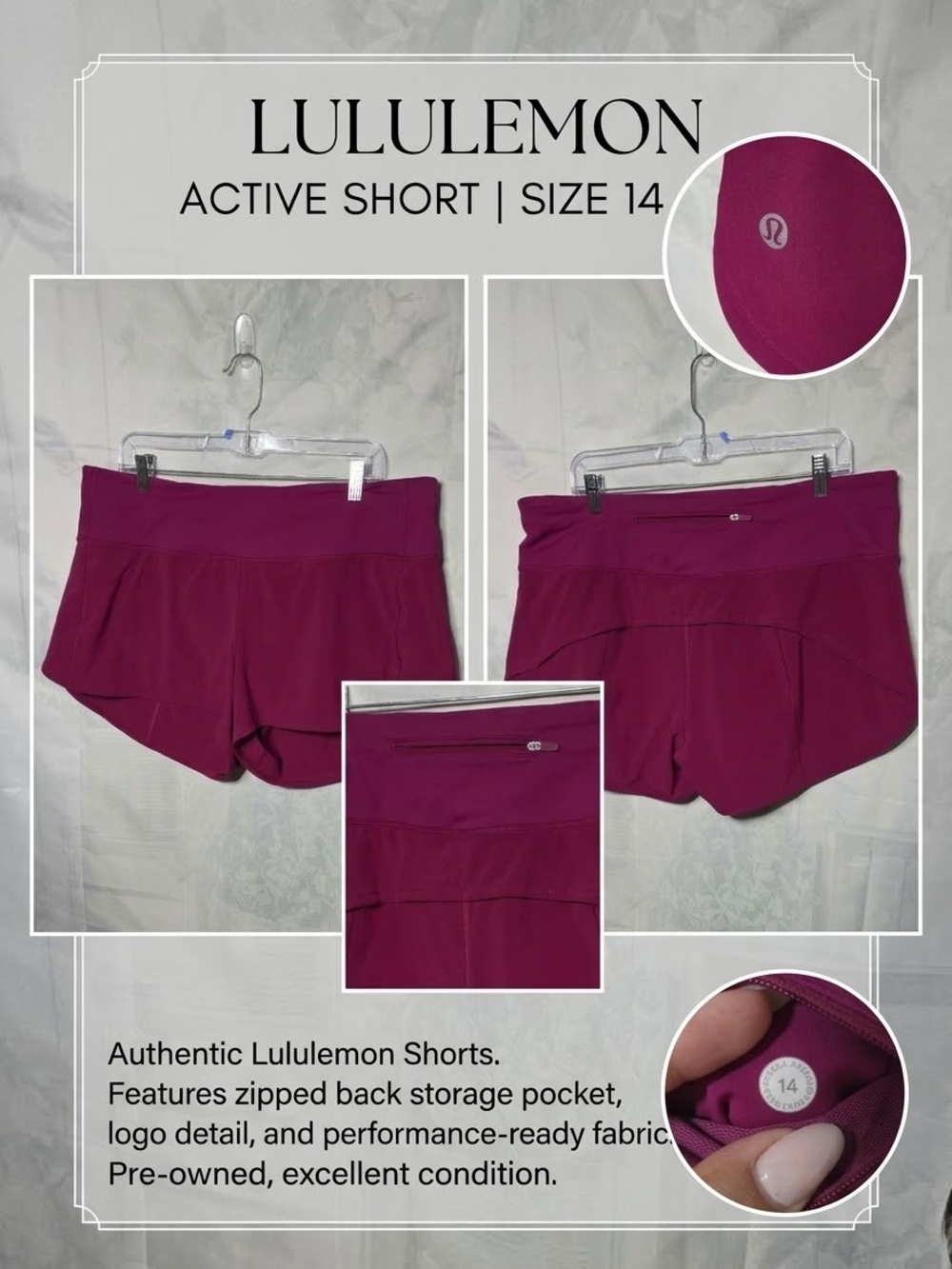lululemon athletica Women’s Athletic Shorts - Berry Plum